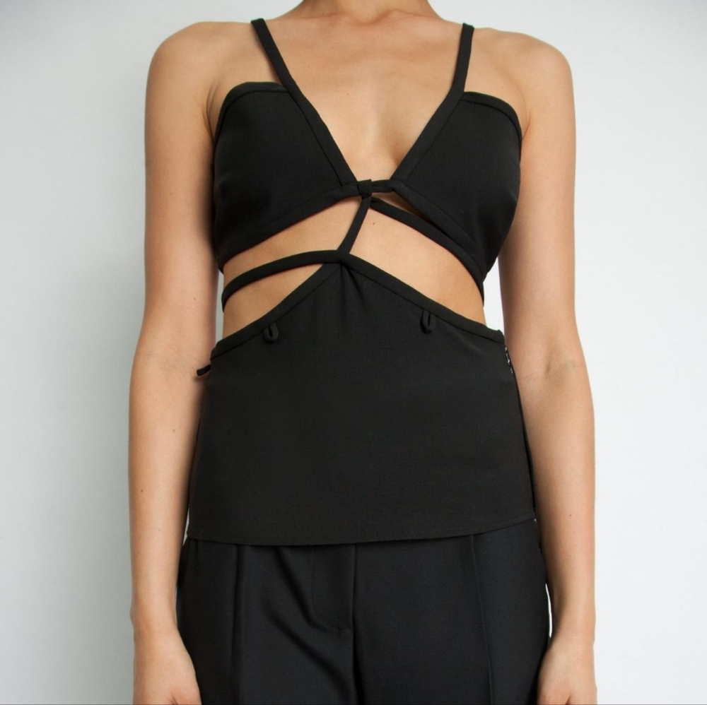 CHRISTOPHER ESBER Black Bandeau Tie Top AU 4/US 0/XXS - BRAND NEW NEVER WORN